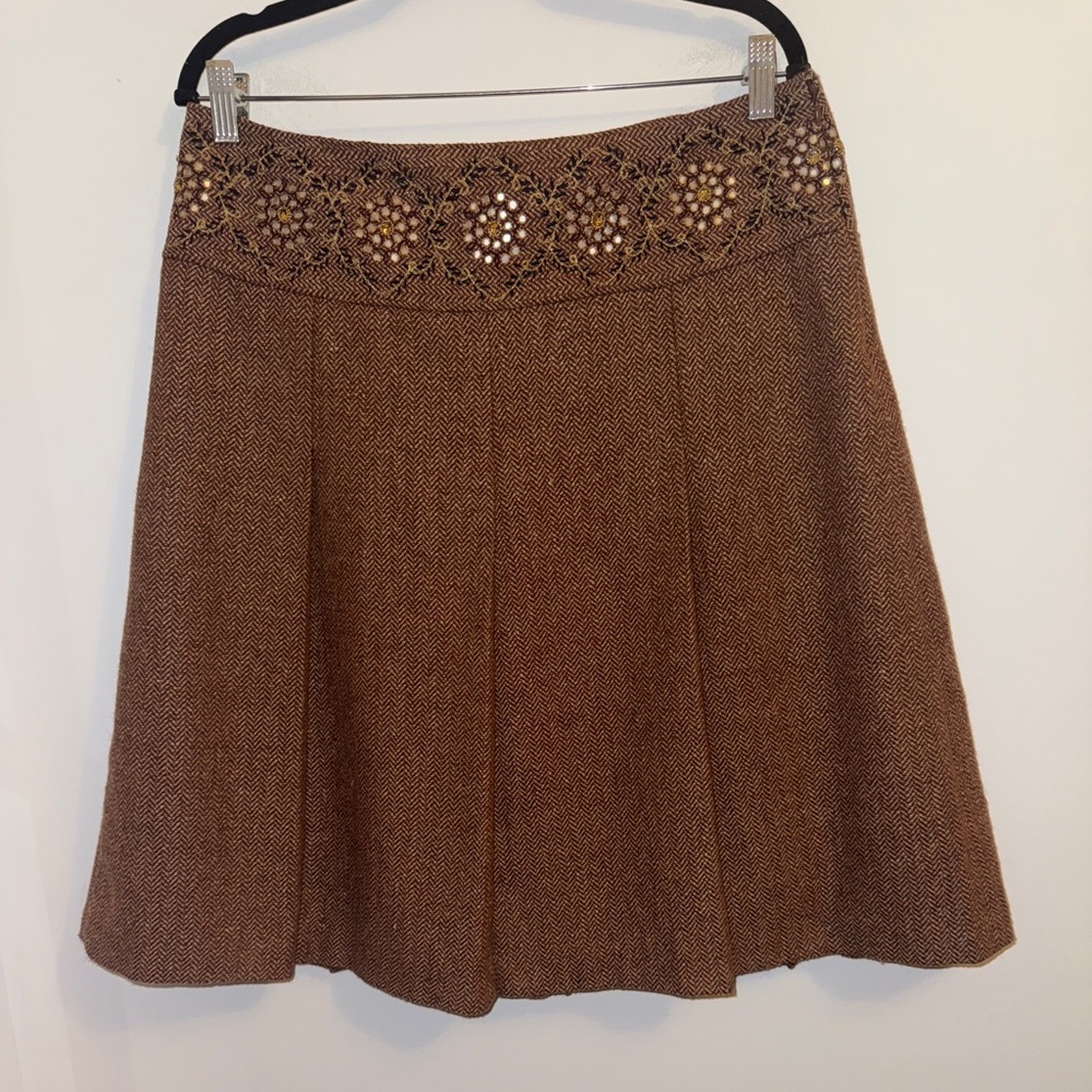 Ann Taylor LOFT Embroidered Tweed A-Line Skirt | Size 12 | Academia 🍂 - Picture 3 of 10